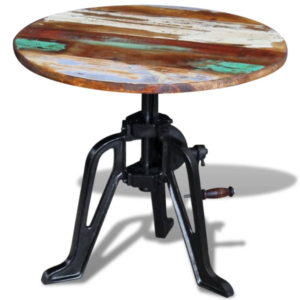 Table, solid wood and cast iron, 60x(42-63) cm