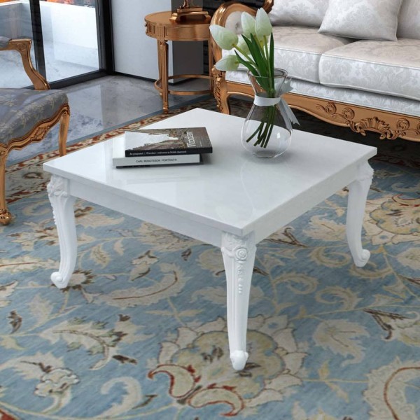 Coffee table, 80x80x42 cm, high gloss, white