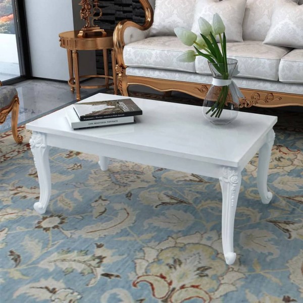 Coffee table, 100x60x42 cm, high gloss, white