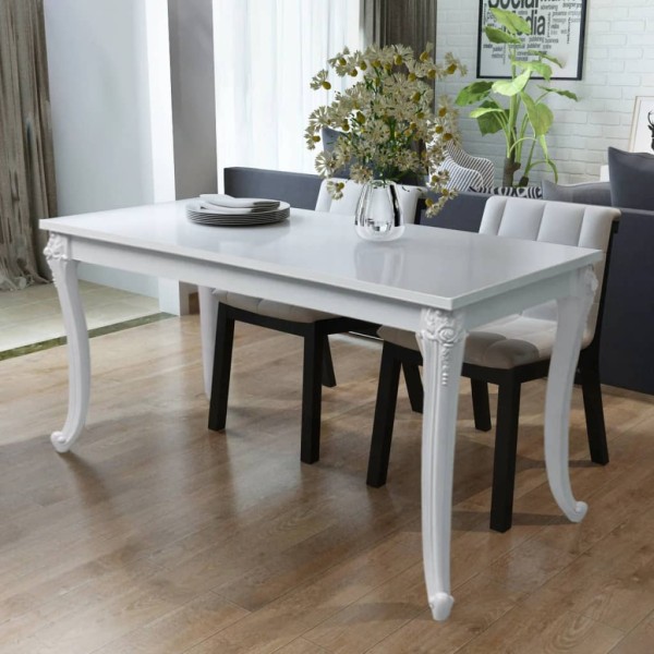 Dining table, 116x66x76cm, high gloss, white