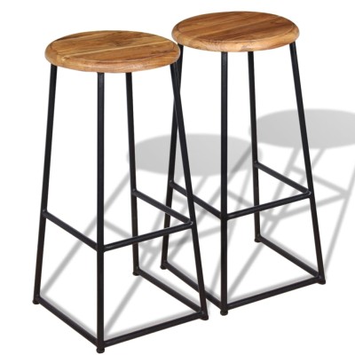 Bar stools, 2 pcs., solid...