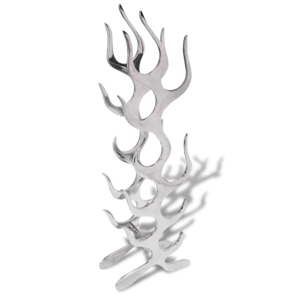 Wine bottle rack, flame-shaped, silver sp., 9 flat.