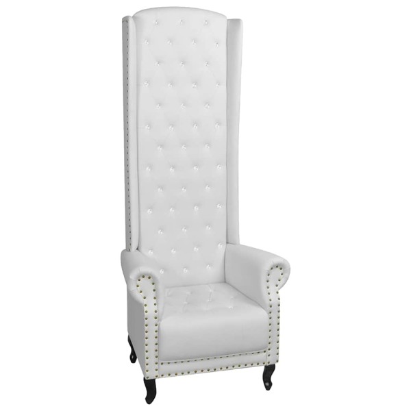 Armchair, white, artificial leather
