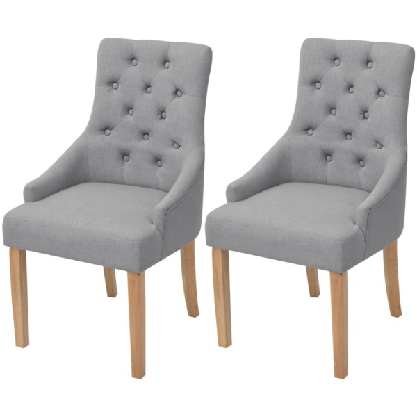 Dining room chairs, 2 pcs., light gray, fabric