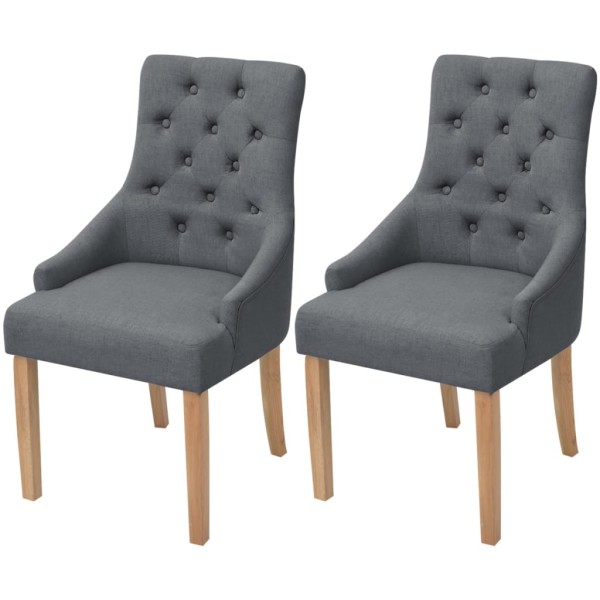 Dining room chairs, 2 pcs., dark gray, fabric