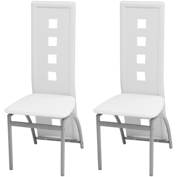 Dining room chairs, 2 pcs., white color, artificial leather