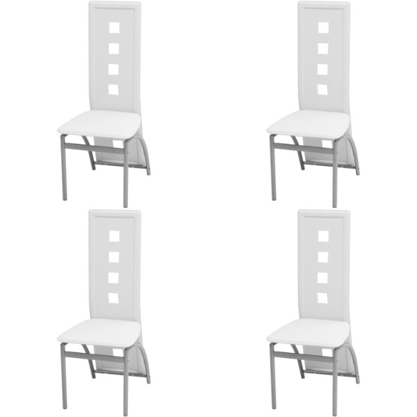 Dining room chairs, 4 pcs., white color, artificial leather