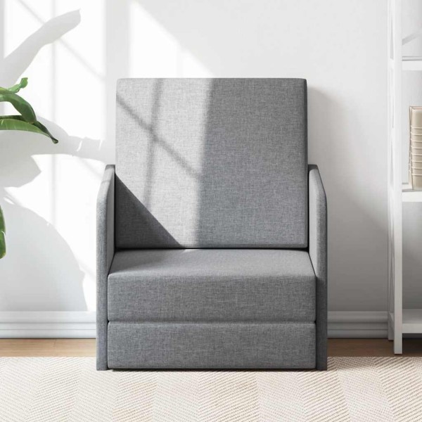 Armchair-bed, fabric, light gray, fabric