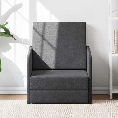 Chair-bed, dark gray, fabric
