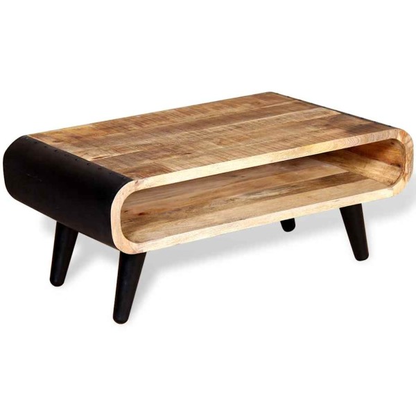 Coffee table, solid mango wood, 90x55x39 cm
