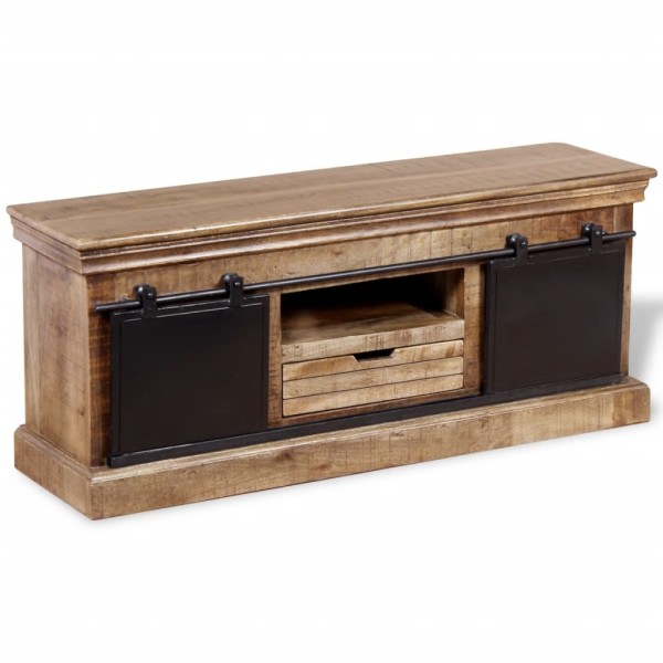 TV table with 2 doors, mango wood, 110x30x45 cm