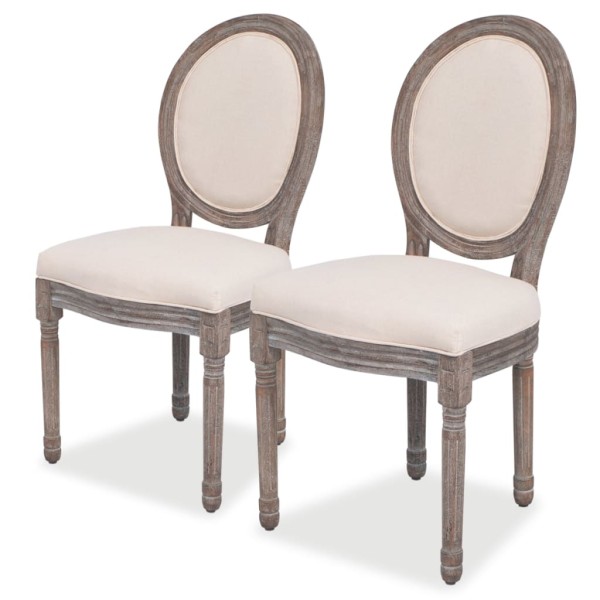 Dining room chairs, 2 pcs., cream color, fabric