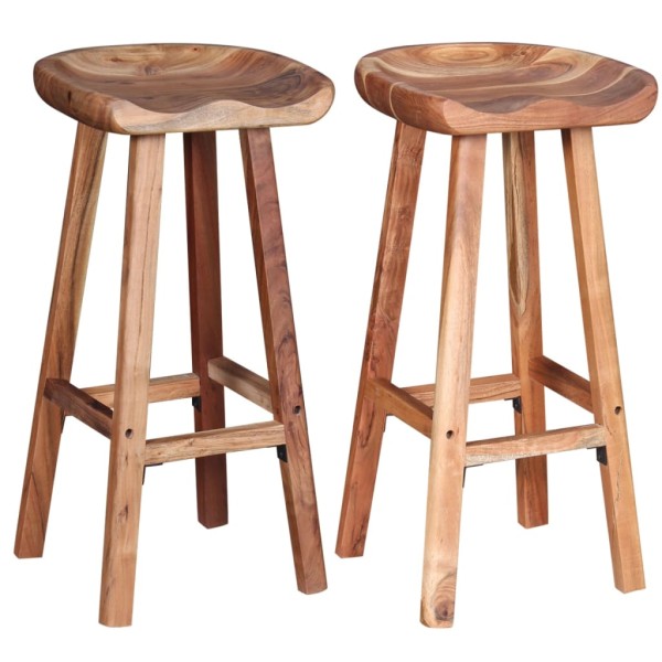 Bar stools, 2 pcs., solid acacia wood