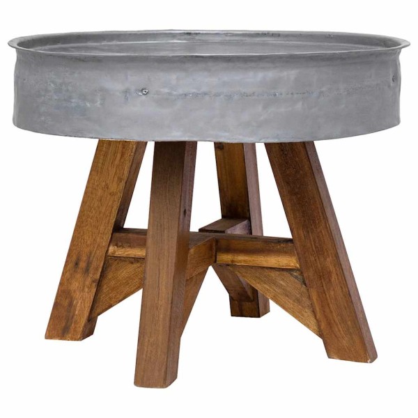Coffee table, silver, 60x45cm, mixed recycled wood