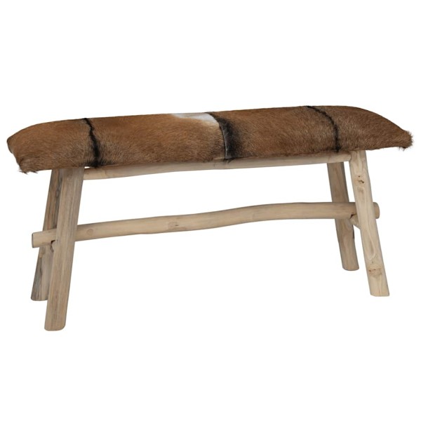 Bench, goat skin, teak
