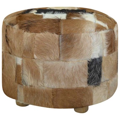 Pouf, goat skin, round,...