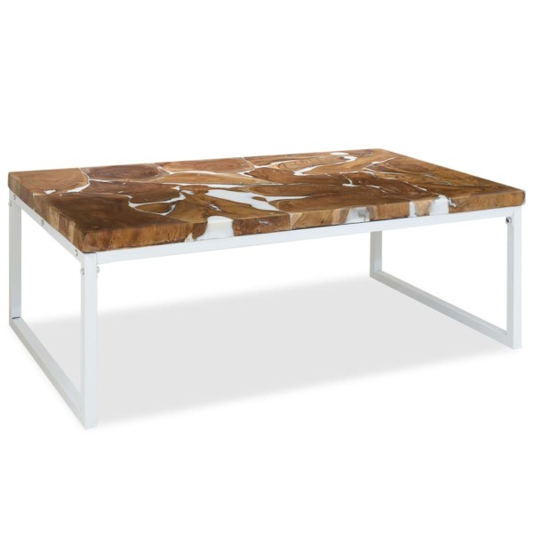 Coffee table, teak and resin, 110x60x40cm