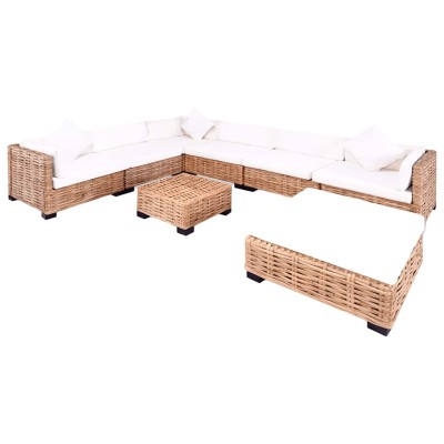 Sofa set, 27d., natural rattan