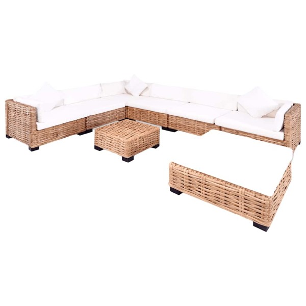 Sofa set, 27d., natural rattan