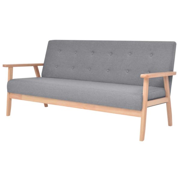 Three-seater sofa, light gray, fabric