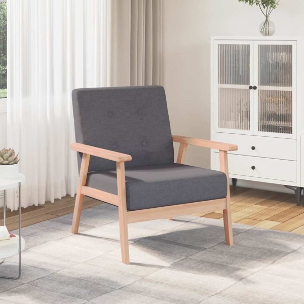 Armchair, dark gray, fabric