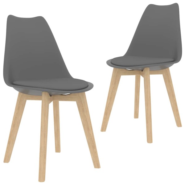 Dining room chairs, 2 pcs., gray, plastic