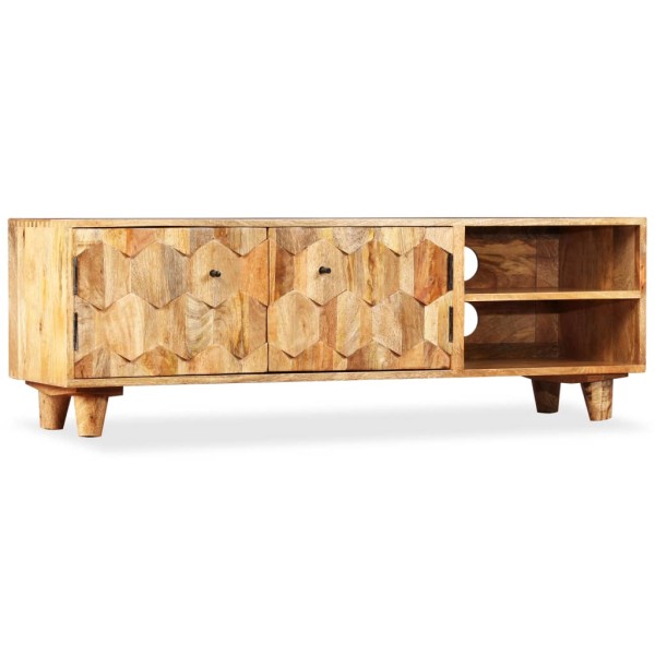 TV cabinet, solid mango wood, 118x35x40cm