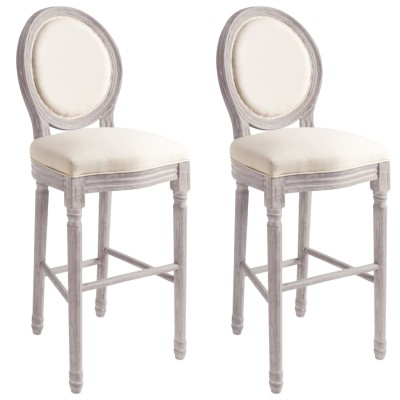 Bar chairs, 2 pcs., white,...