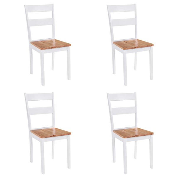 Dining room chairs, 4 pcs., white. sp., rubber tree wood. array