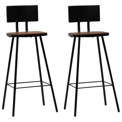 Bar stools, 2 pcs., solid wood