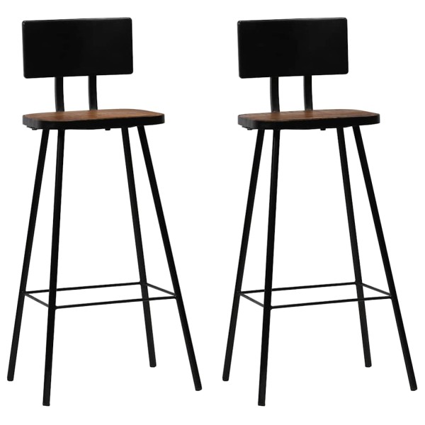 Bar stools, 2 pcs., solid wood