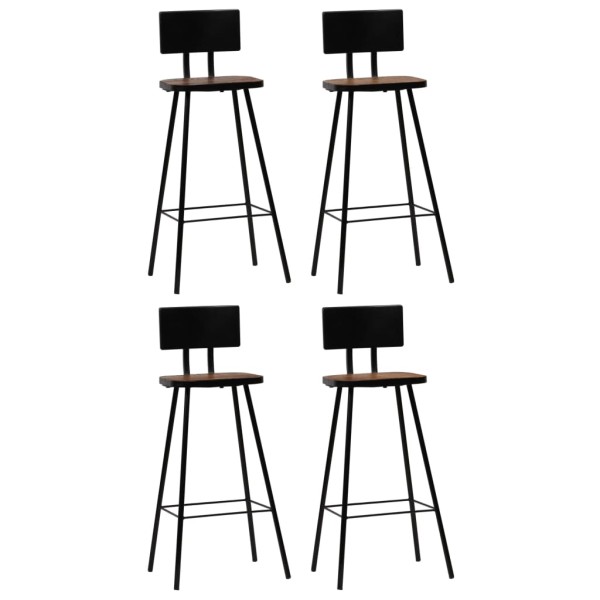 Bar stools, 4 pcs., solid wood