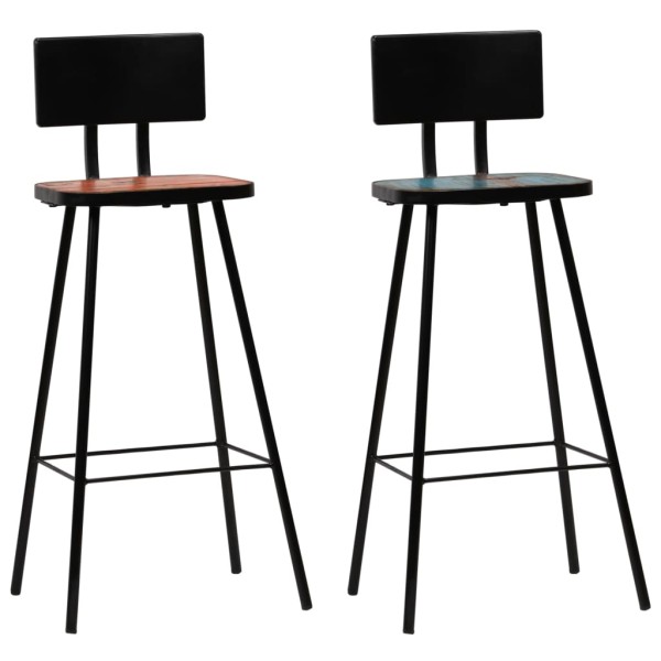 Bar stools, 2 pcs., solid wood