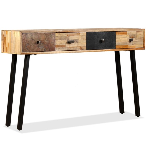 Console table, solid recycled teak, 120x30x76cm