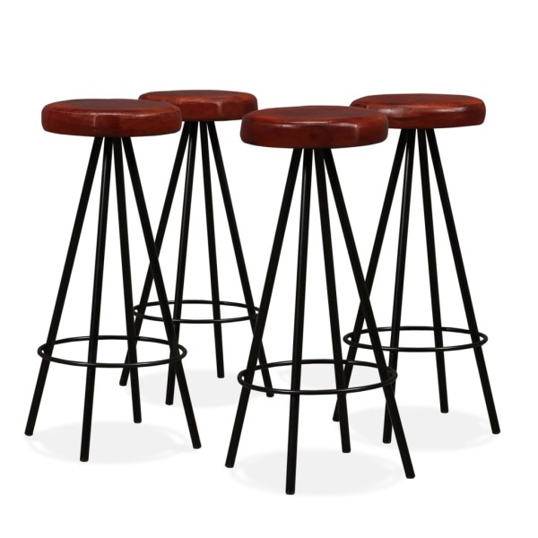 Bar stools, 4 pcs., genuine leather