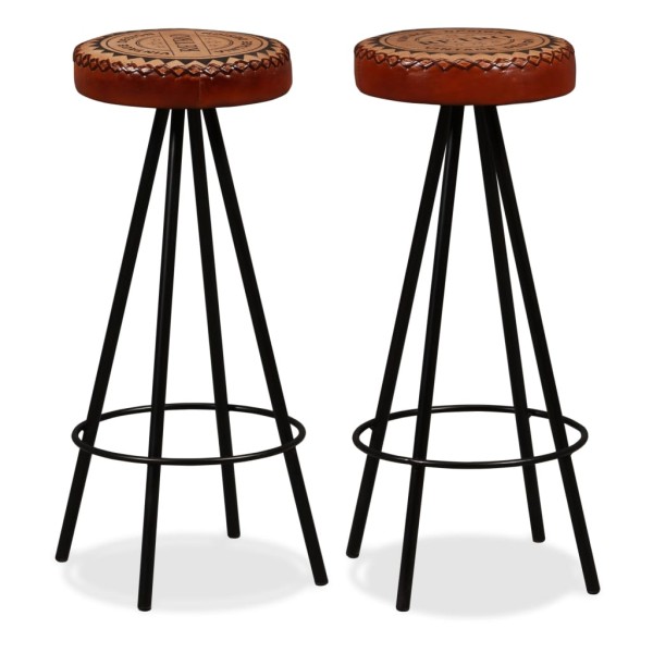 Bar stools, 2 pcs., genuine leather