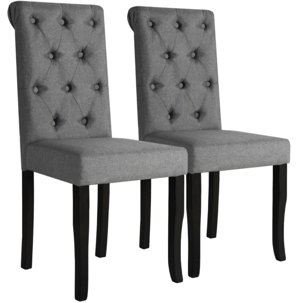 Dining room chairs, 2 pcs., dark gray, fabric