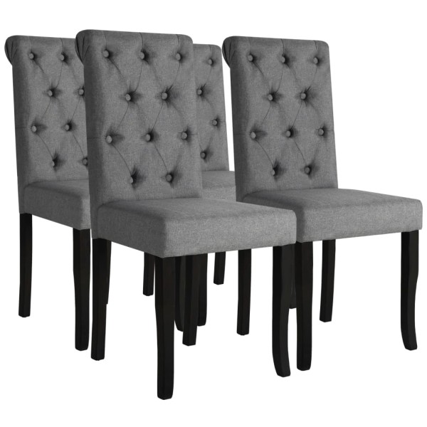 Dining room chairs, 4 pcs., dark gray, fabric