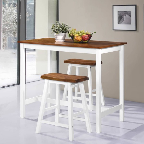 Set of bar table and chairs, 3d., solid wood