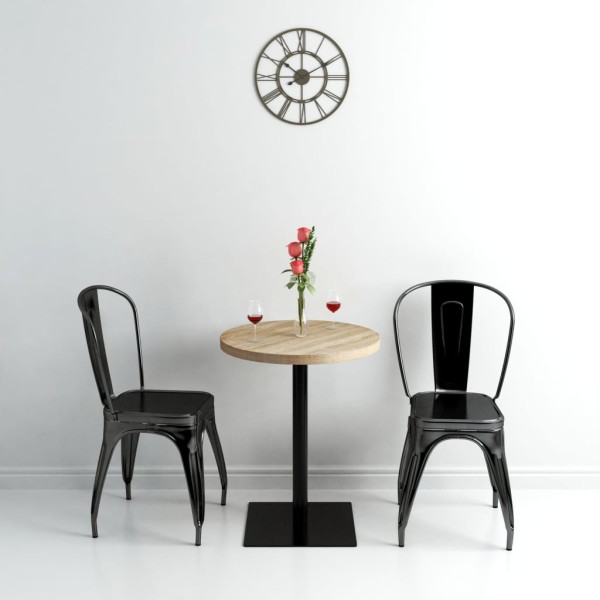 Bistro table, MDF and steel, round, 60x75cm, oak. sp.