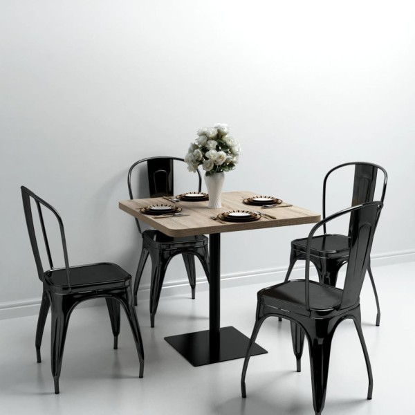 Bistro table, MDF and steel, square, 80x80x75cm, oak.sp.