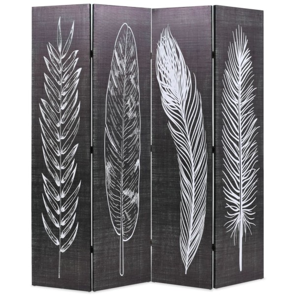 room partition, folding, 160x170cm, black. white sp. feathers