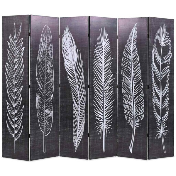 room partition, folding, 228x170cm, black white sp. feather