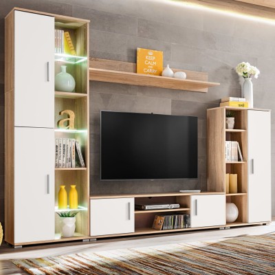 Wall-mounted TV section...