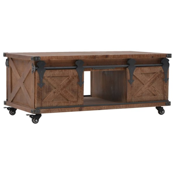 Coffee table, solid spruce wood, 91x51x38cm, brown