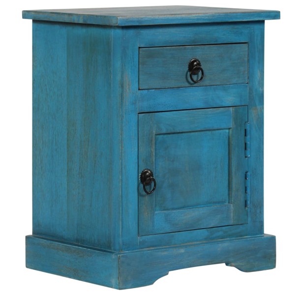 Bedside table, blue, 40x30x50cm, solid mango wood