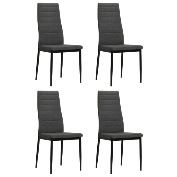 Dining room chairs, 4 pcs., dark gray, fabric