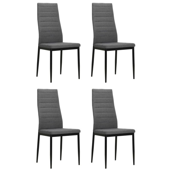 Dining room chairs, 4 pcs., light gray, fabric