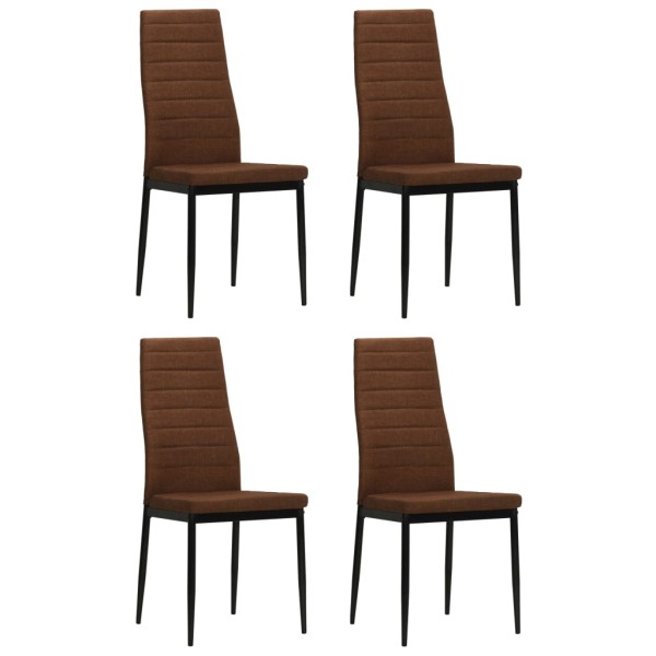 Dining room chairs, 4 pcs., brown, fabric