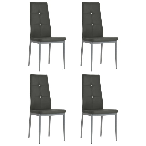 Dining room chairs, 4 pcs., gray color, artificial leather